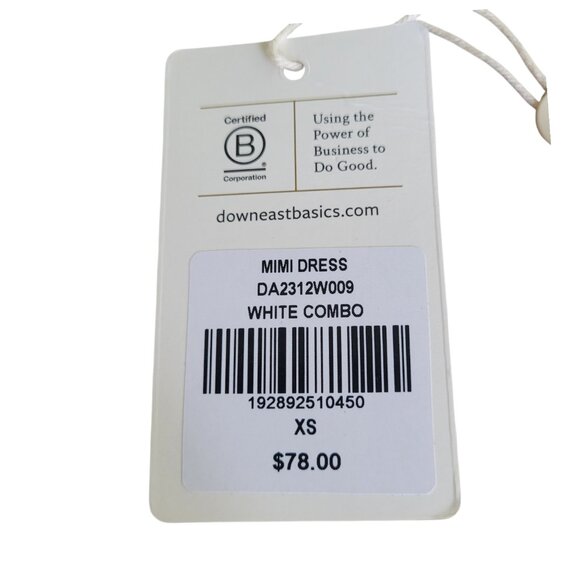 DownEast Mimi Dress XS White Black Floral Prairie Midi Boho Tiered Rayon NWT - Picture 10 of 15